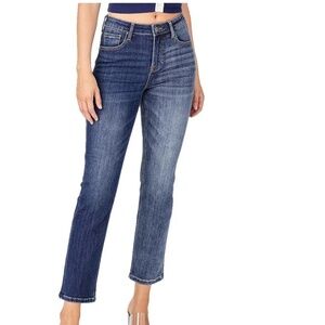 NWT-Risen High Rise Slender Straight Leg Women's Jeans- Indigo wash